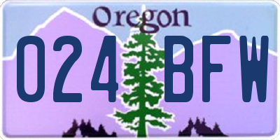 OR license plate 024BFW