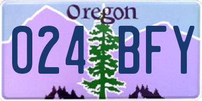 OR license plate 024BFY