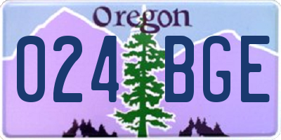 OR license plate 024BGE