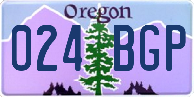 OR license plate 024BGP