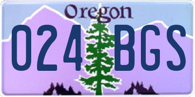 OR license plate 024BGS