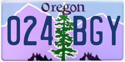 OR license plate 024BGY