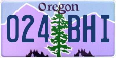 OR license plate 024BHI