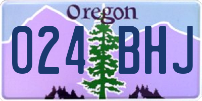 OR license plate 024BHJ