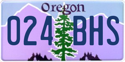 OR license plate 024BHS