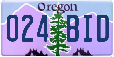 OR license plate 024BID