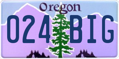 OR license plate 024BIG