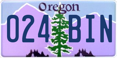 OR license plate 024BIN