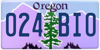 OR license plate 024BIO