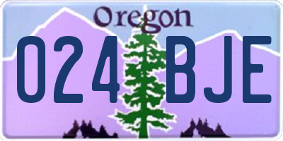 OR license plate 024BJE