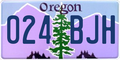 OR license plate 024BJH