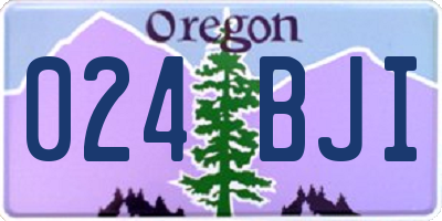 OR license plate 024BJI