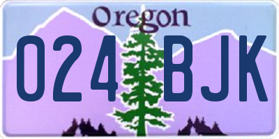 OR license plate 024BJK