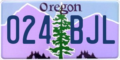 OR license plate 024BJL