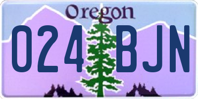 OR license plate 024BJN