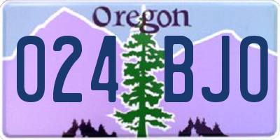 OR license plate 024BJO