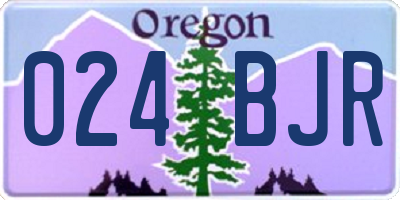 OR license plate 024BJR