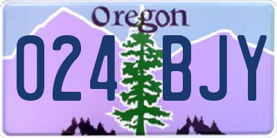 OR license plate 024BJY