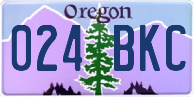 OR license plate 024BKC