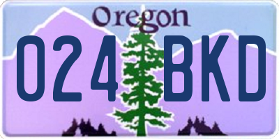 OR license plate 024BKD