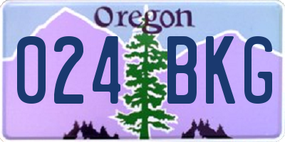 OR license plate 024BKG