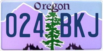 OR license plate 024BKJ