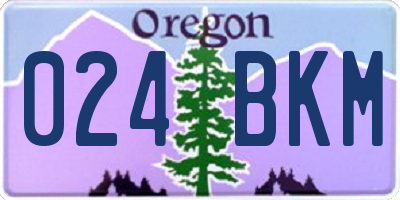 OR license plate 024BKM
