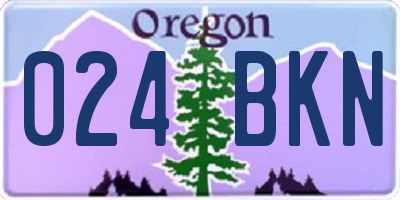 OR license plate 024BKN