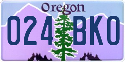 OR license plate 024BKO
