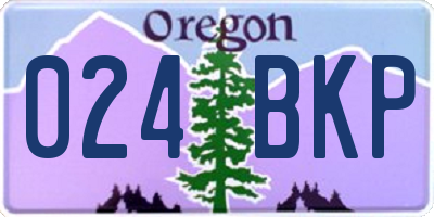 OR license plate 024BKP
