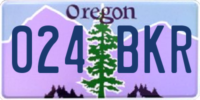 OR license plate 024BKR