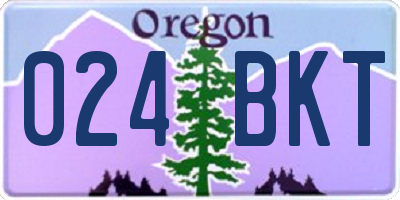 OR license plate 024BKT