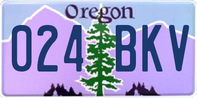 OR license plate 024BKV