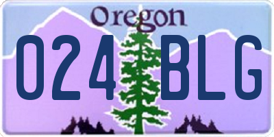 OR license plate 024BLG