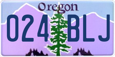 OR license plate 024BLJ
