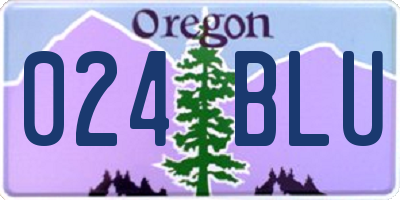 OR license plate 024BLU