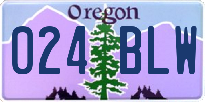 OR license plate 024BLW