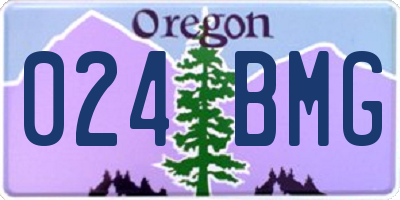 OR license plate 024BMG