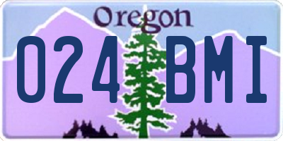 OR license plate 024BMI