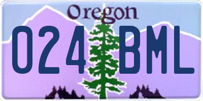 OR license plate 024BML