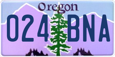 OR license plate 024BNA