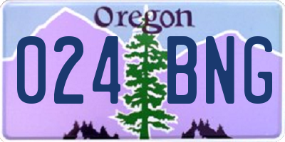 OR license plate 024BNG