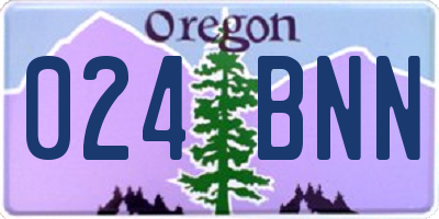 OR license plate 024BNN