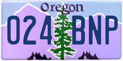 OR license plate 024BNP