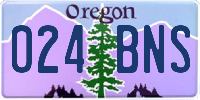 OR license plate 024BNS