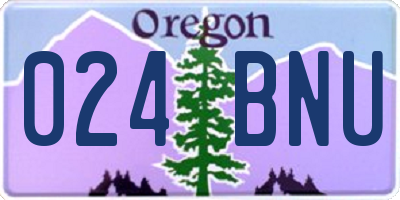 OR license plate 024BNU