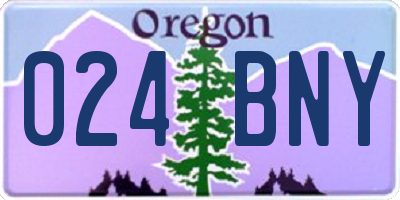 OR license plate 024BNY