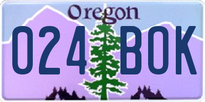 OR license plate 024BOK