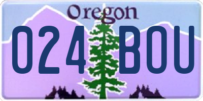 OR license plate 024BOU