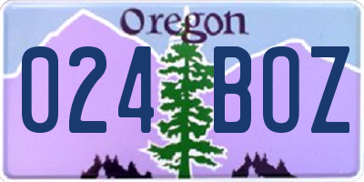 OR license plate 024BOZ
